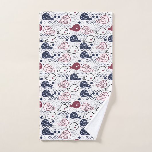 Kute Fish Pattern-handdoekset Bad Handdoek (Handdoek)