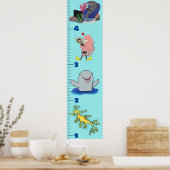 Kute fish zee creats cartoon growth chart poster (Keuken)