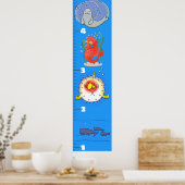 Kute fish zee creats cartoon growth chart poster (Keuken)