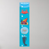 Kute fish zee creats cartoon growth chart poster (Voorkant)