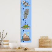 Kute fish zee creats cartoon growth chart poster (Keuken)