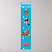 Kute fish zee creats cartoon growth chart poster (Voorkant)