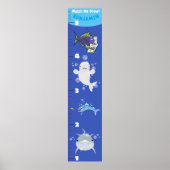 Kute fish zee creats cartoon growth chart poster (Voorkant)