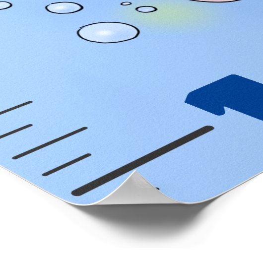 Kute fish zee creats cartoon growth chart poster (Hoek)