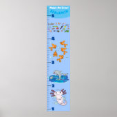 Kute fish zee creats cartoon growth chart poster (Voorkant)