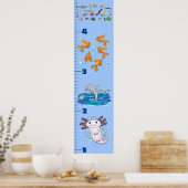 Kute fish zee creats cartoon growth chart poster (Keuken)