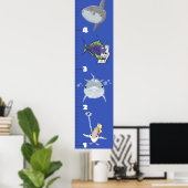Kute fish zee creats cartoon growth chart poster (Thuiskantoor)