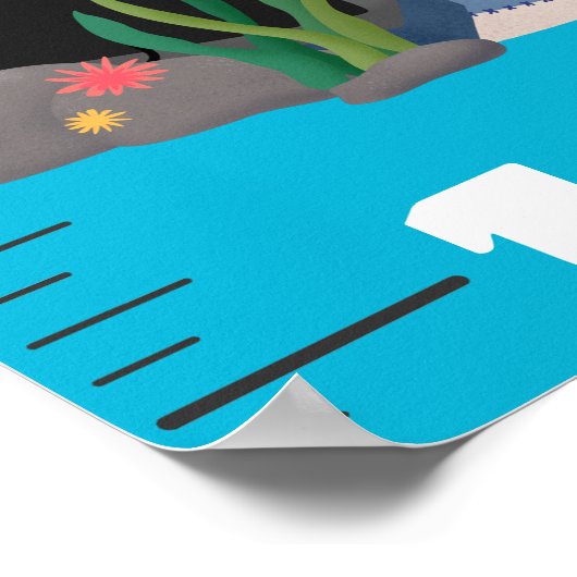 Kute fish zee creats cartoon growth chart poster (Hoek)