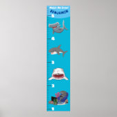 Kute fish zee creats cartoon growth chart poster (Voorkant)