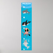 Kute fish zee creats cartoon growth chart poster (Voorkant)