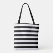 Kute Flamingos in Love, Black White Stripes Tote Bag (Achterkant)