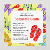 Kute Flip Flop Beach Theeday Party Kaart (Voorkant / Achterkant)