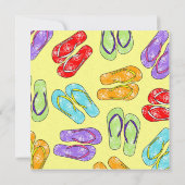 Kute Flip Flop Beach Theeday Party Kaart (Achterkant)