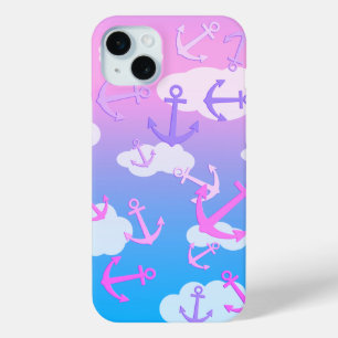 Kute Floating Anchors Coloful Pastel iPhone 15 Mini Hoesje