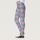 Kute Floating Otter met een hart op de achtergrond Leggings (Links)