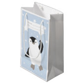 Kute Floating Penguin en ballon in sneeuw Klein Cadeauzakje (Voorkant Gekanteld)