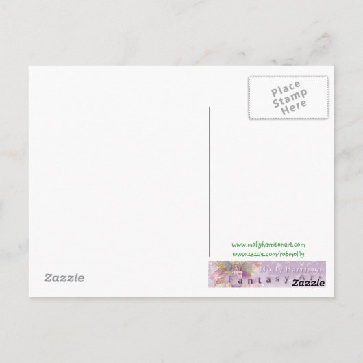 Kute Flower Fairy en Ladybug Fantasy Art Briefkaart (Achterkant)