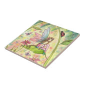 Kute Flower Fairy en Ladybug Fantasy Art Tegeltje (Zijkant)