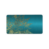 Kute flower henna hand getrokken design etiket (Voorkant)