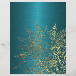 Kute flower henna hand getrokken design flyer