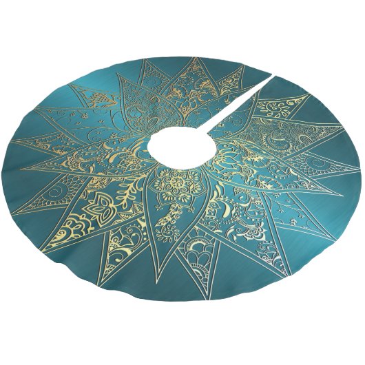 Kute flower henna hand getrokken design kerstboom rok (Gekanteld)