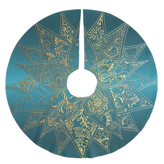 Kute flower henna hand getrokken design kerstboom rok (Voorkant)