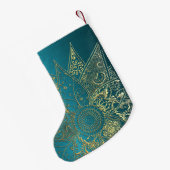 Kute flower henna hand getrokken design kleine kerstsok (Achterkant (Hangend))