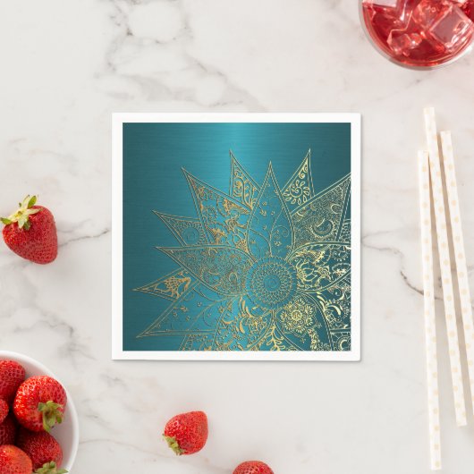 Kute flower henna hand getrokken design servet (Insitu)