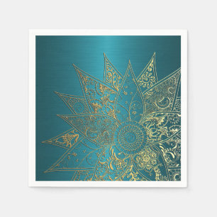 Kute flower henna hand getrokken design servet