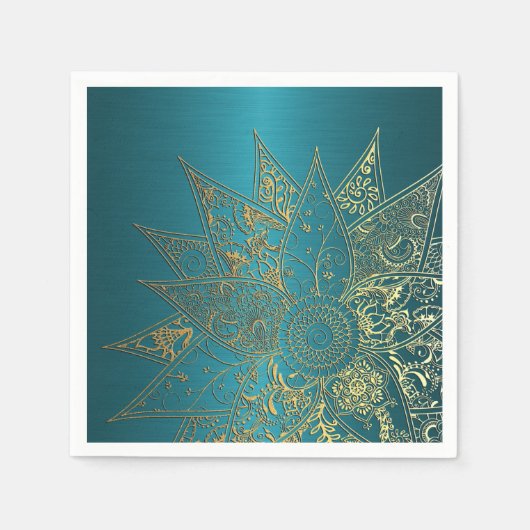 Kute flower henna hand getrokken design servet (Voorkant)