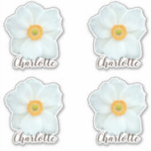 Kute Flower Modern Script Name Sticker (Voorkant)