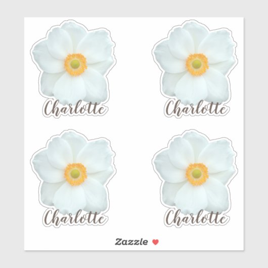 Kute Flower Modern Script Name Sticker (Vel)
