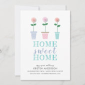 Kute Flower Pots New Address Moving Announance Aankondiging (Voorkant)