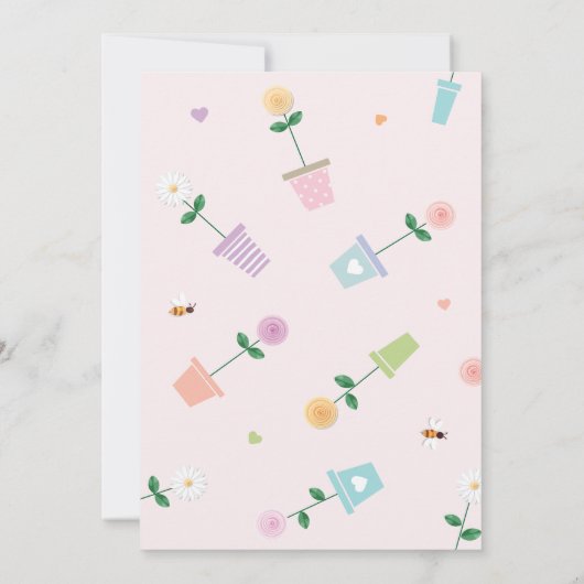 Kute Flower Pots New Address Moving Announance Aankondiging (Achterkant)