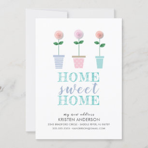 Kute Flower Pots New Address Moving Announance Aankondiging