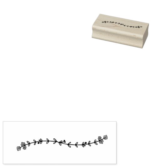 Kute Flower Stem Art Stamp Rubberstempel (Gestempeld)