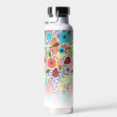 Kute Flowers Butterflies, Custom Name Monogram Waterfles (Rechts)
