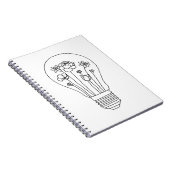 Kute Flowers in Light Bulb Line Design Notitieboek (Rechterzijde)