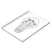 Kute Flowers in Light Bulb Line Design Notitieboek (Linkerzijde)