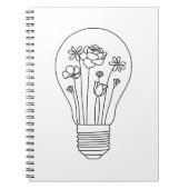 Kute Flowers in Light Bulb Line Design Notitieboek (Voorkant)