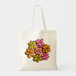 Kute Flowers Kinder kleurrijke inkttekening Tote Bag