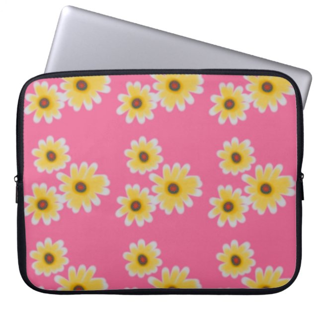 Kute Flowery-laptophoes Laptop Sleeve (Voorkant)