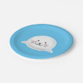 Kute fluffy baby-zegel papieren bordje (Gekanteld)