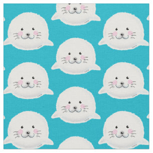 Kute fluffy baby-zegel stof