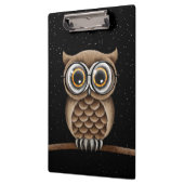 Kute fluffy Brown Owl met leesbril en sterren Klembord (Links)