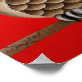 Kute fluffy bruine kuit met leesbril, rood poster (Hoek)
