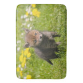 Kute fluffy Red Fox Cub Wilde baby Badmat (Voorkant Verticaal)