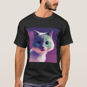 Kute fluffy Schattig Cat Kitten Soft White als sne T-shirt