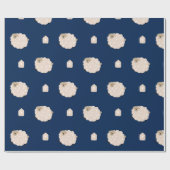 Kute fluffy Sheep met hart Kinder Cadeaupapier (Vlak)