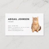 Kute fluffy Sinaasappel Cat Grooming Visitekaartje (Achterkant)